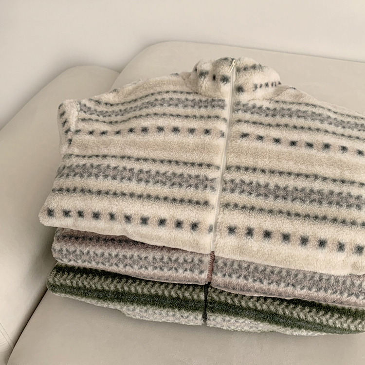 한겨울까지 따뜻한 스노우 노르딕 스트링 오버핏 겨울 플리스 점퍼 아방핏 후리스 아우터 양털 자켓 3color