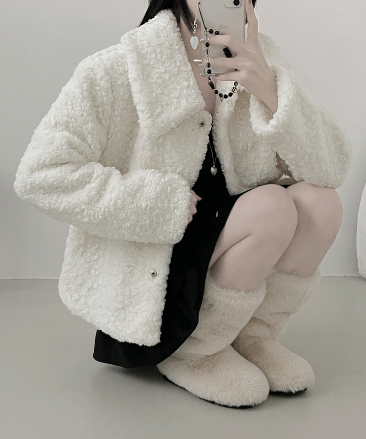 로펌빅카라양털뽀글이숏자켓