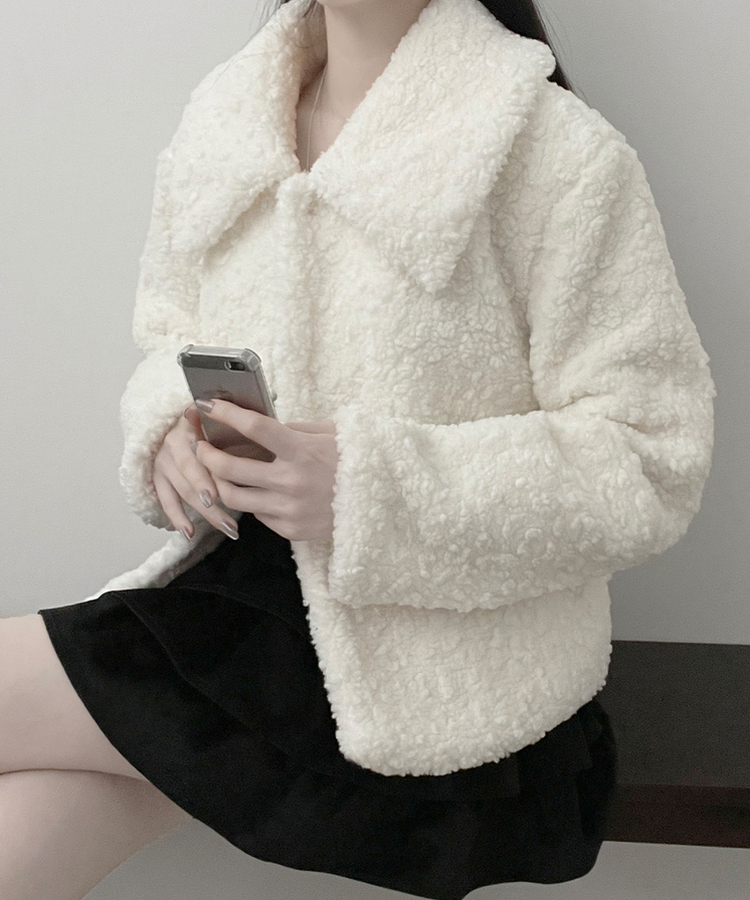 로펌빅카라양털뽀글이숏자켓