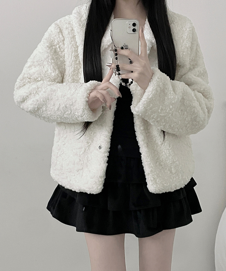 로펌빅카라양털뽀글이숏자켓