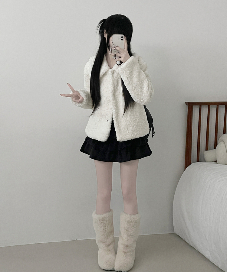 로펌빅카라양털뽀글이숏자켓