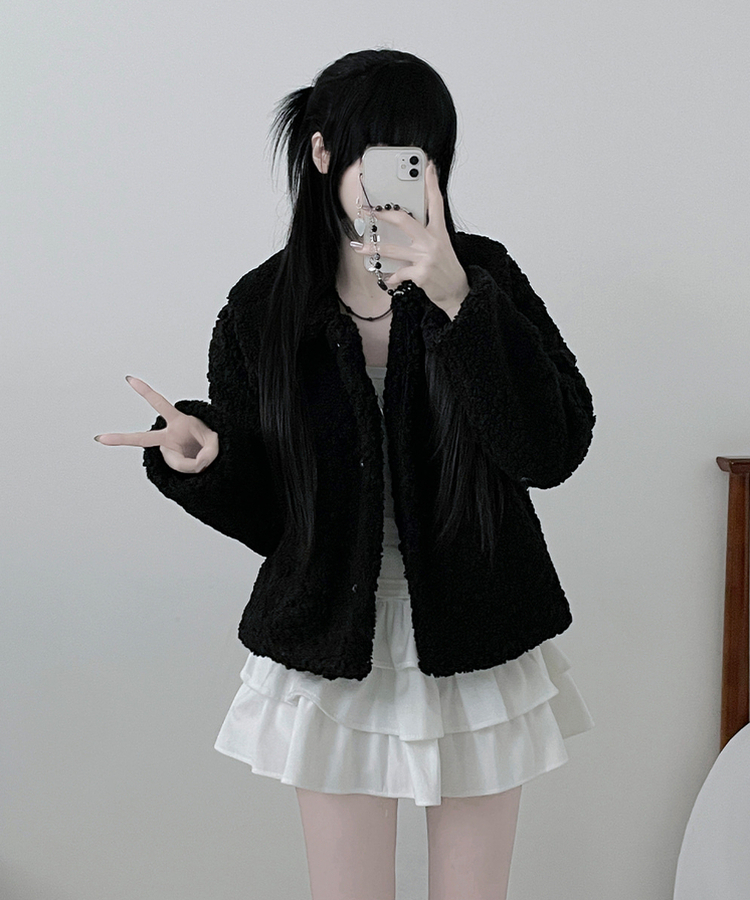 로펌빅카라양털뽀글이숏자켓