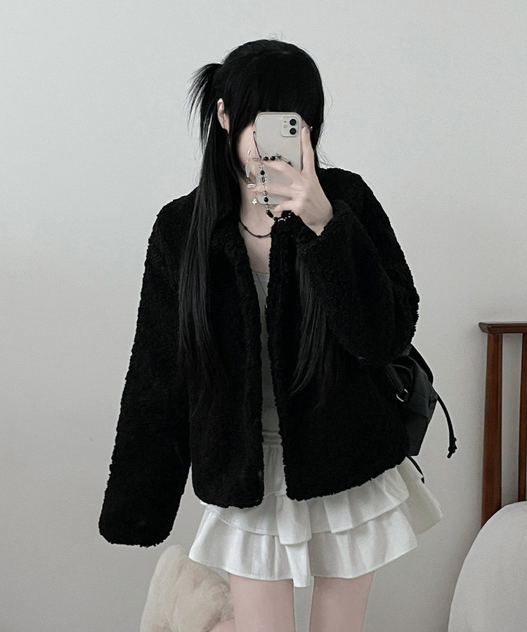 로펌빅카라양털뽀글이숏자켓