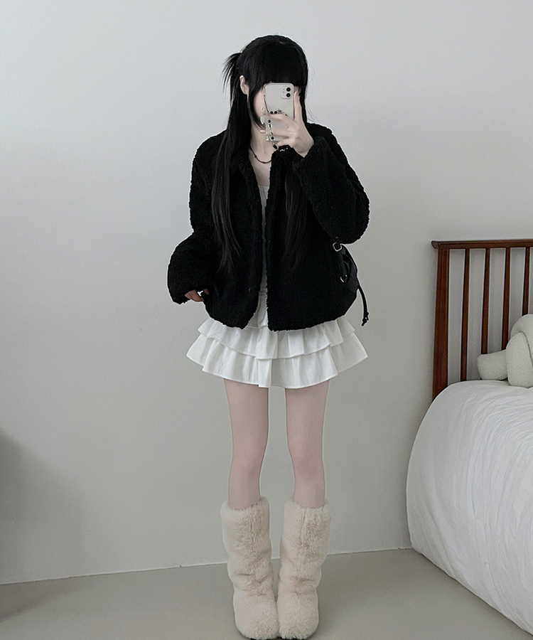 로펌빅카라양털뽀글이숏자켓