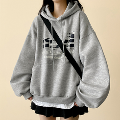 【起毛】チェックポイントパーカー MELANGE