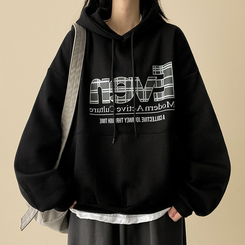 【起毛】チェックポイントパーカー BLACK