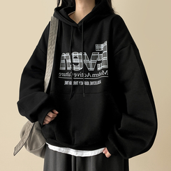 【起毛】チェックポイントパーカー BLACK