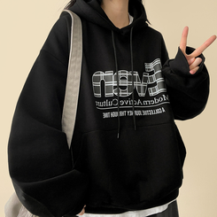 【起毛】チェックポイントパーカー BLACK