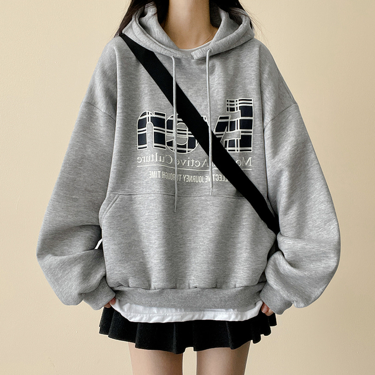 【起毛】チェックポイントパーカー MELANGE