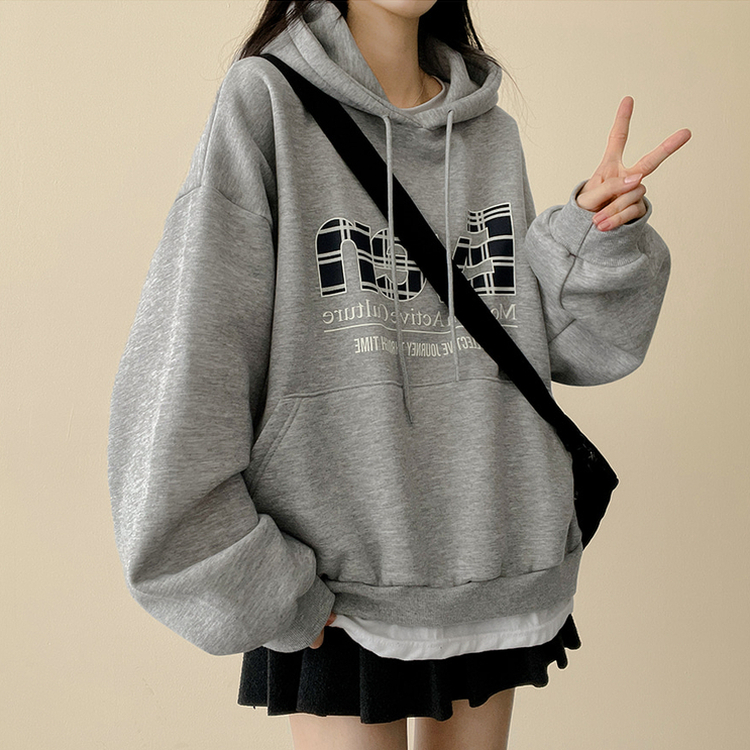 【起毛】チェックポイントパーカー MELANGE