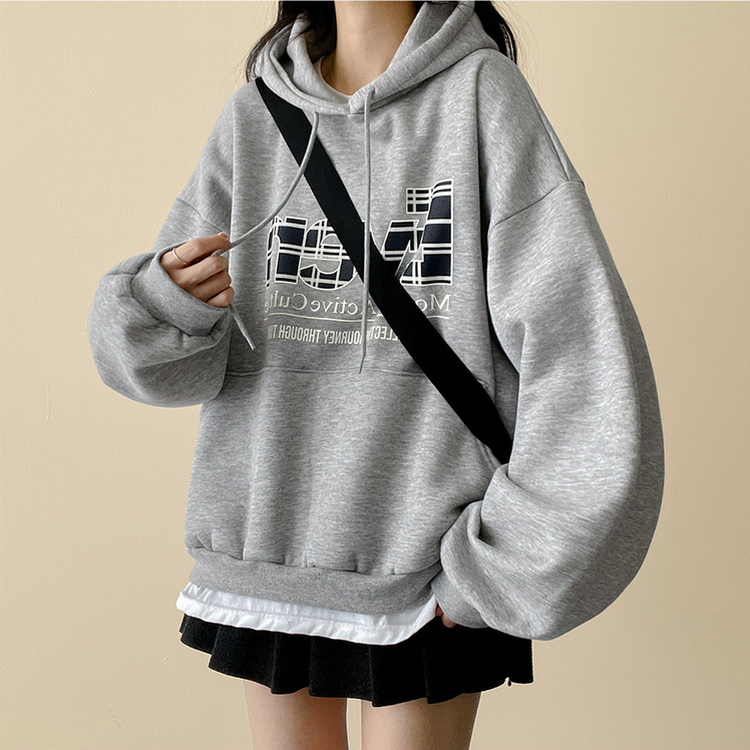 【起毛】チェックポイントパーカー MELANGE