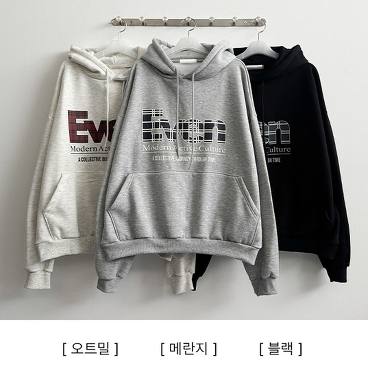 【起毛】チェックポイントパーカー