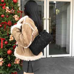 厚手スエードショートムスタンコート BEIGE