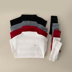 보드리 반폴라 캡소매 팬던트 반팔 편안한 워머 투피스 세트