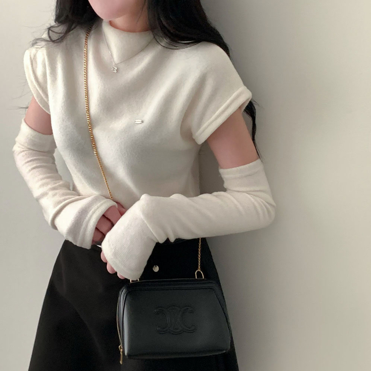 보드리 반폴라 캡소매 팬던트 반팔 편안한 워머 투피스 세트 아이보리