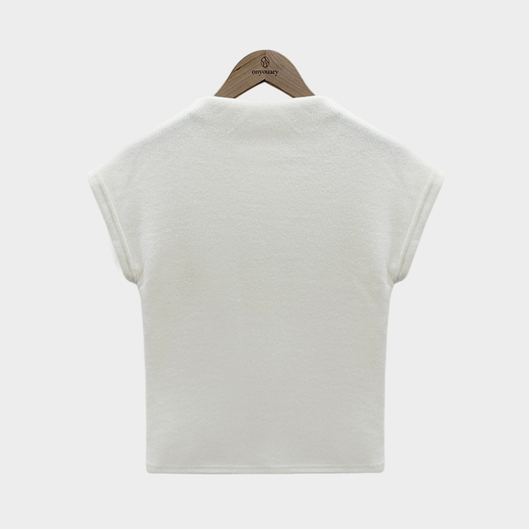 보드리 반폴라 캡소매 팬던트 반팔 편안한 워머 투피스 세트