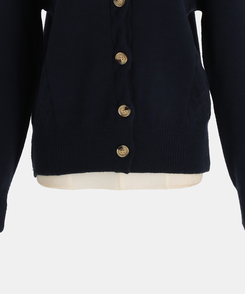 ファーケーブルボタンカーディガン