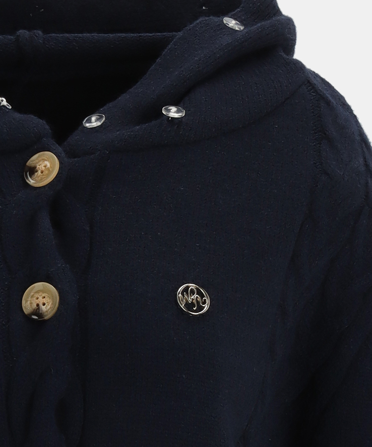 ファーケーブルボタンカーディガン