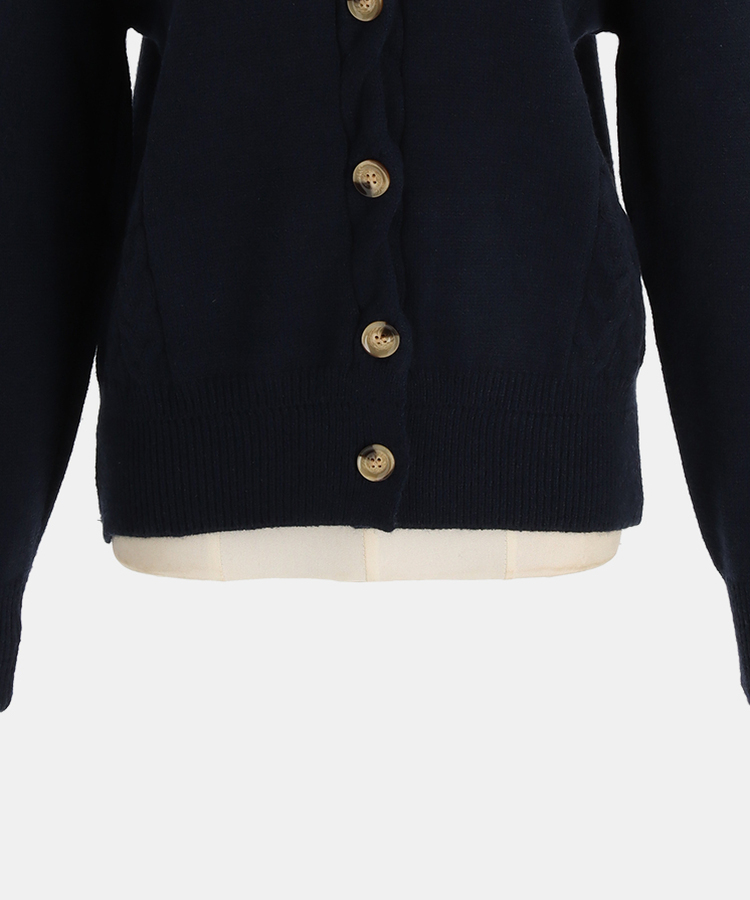 ファーケーブルボタンカーディガン