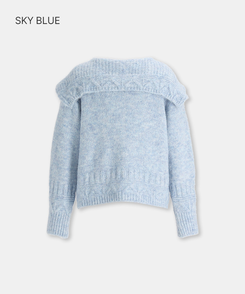 セーラーカラーニットカーディガン SKY BLUE