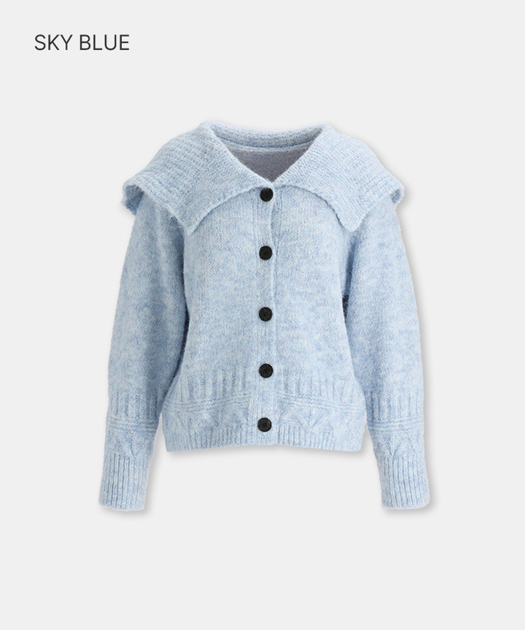 セーラーカラーニットカーディガン SKY BLUE