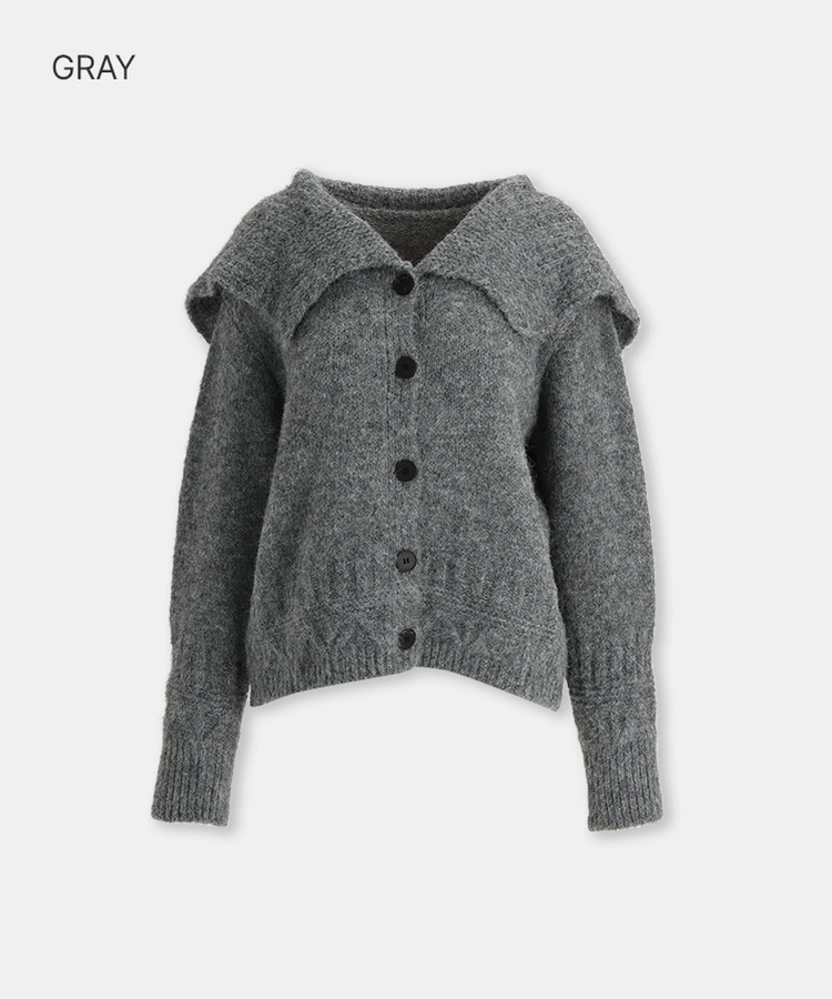 セーラーカラーニットカーディガン GRAY