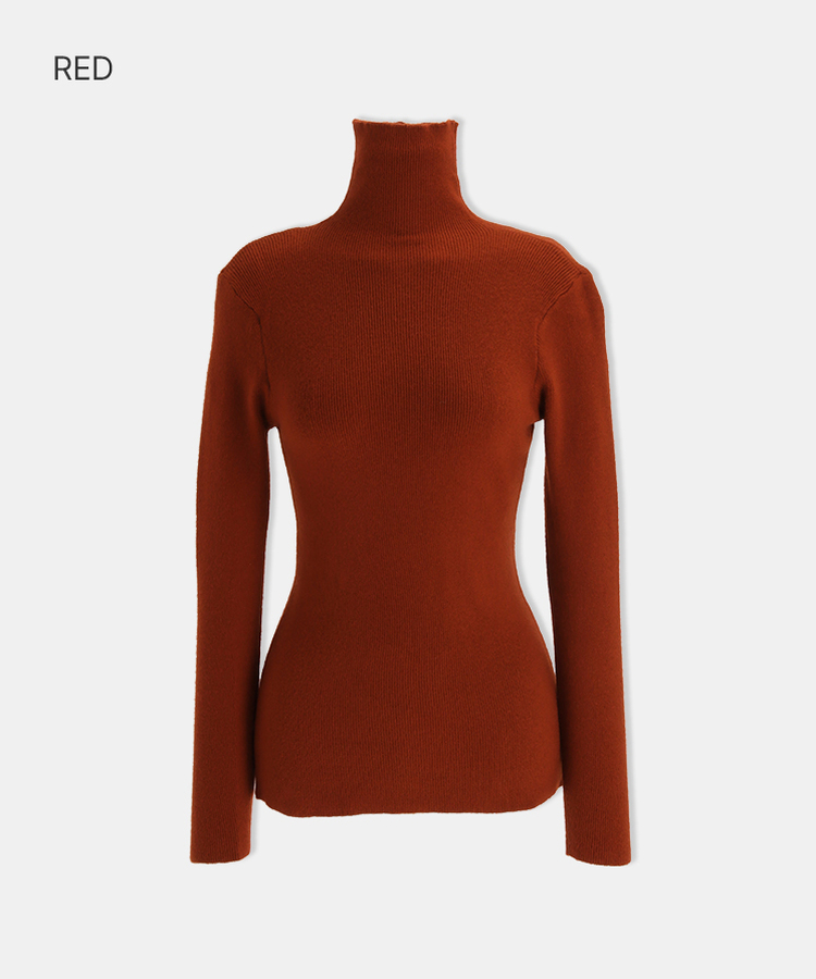クラシックタートルネックニット RED