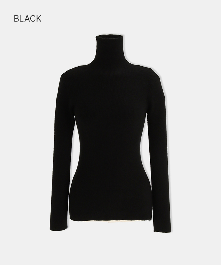 クラシックタートルネックニット BLACK