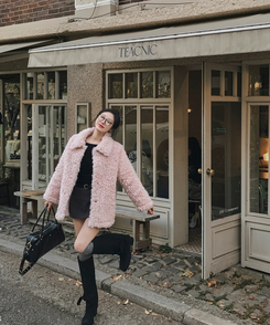 厚手スクエアオフショルダーニット BLACK