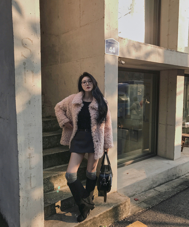 厚手スクエアオフショルダーニット BLACK