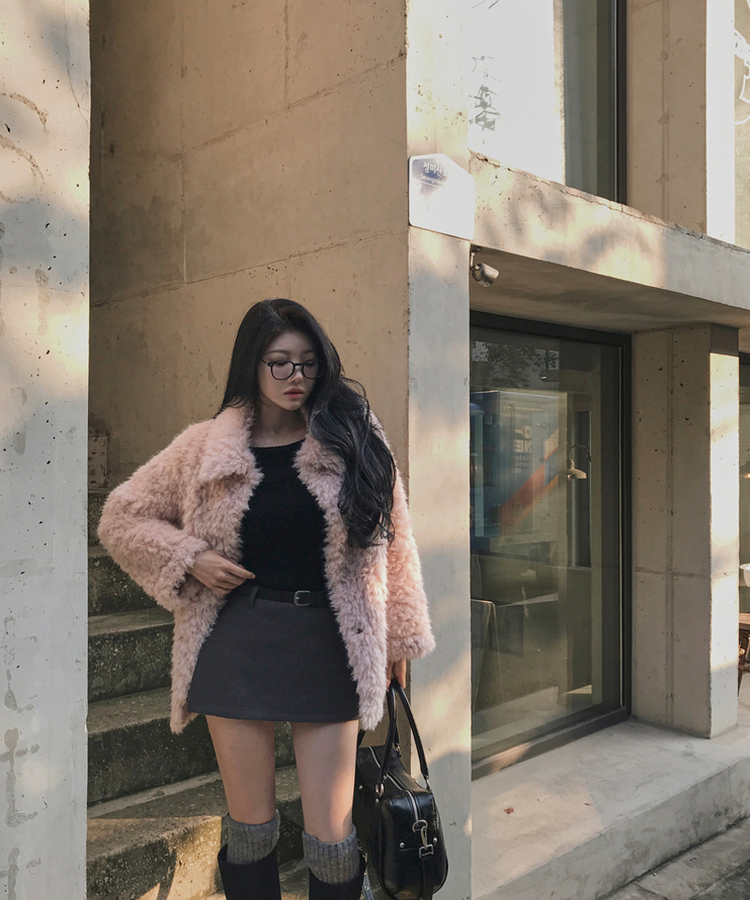 厚手スクエアオフショルダーニット BLACK