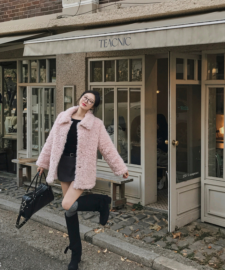 厚手スクエアオフショルダーニット BLACK