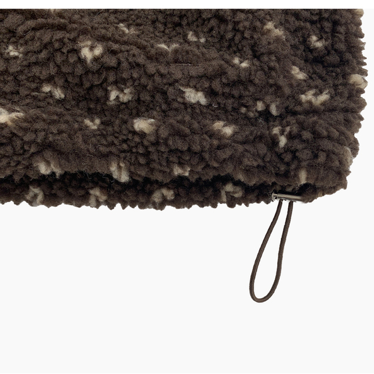 미찌 누빔 안감 도트 뽀글이 스트링 후드 집업 점퍼