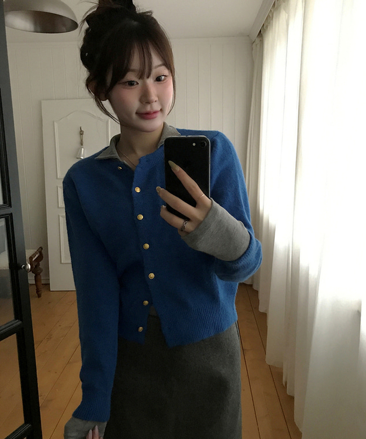 미우 카라 티셔츠 레이어드용 텐셀 카라티 그레이