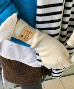 フィンガーホールニットロング手袋(5color) IVORY