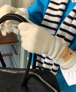 フィンガーホールニットロング手袋(5color) IVORY