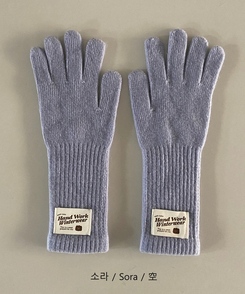 フィンガーホールニットロング手袋(5color)