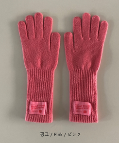 フィンガーホールニットロング手袋(5color)