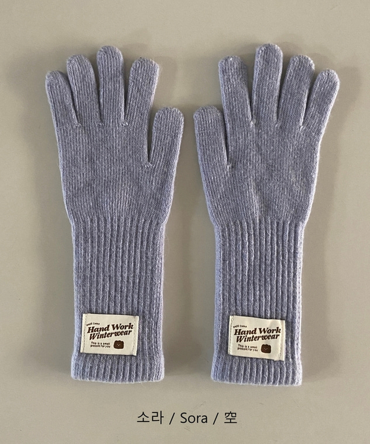フィンガーホールニットロング手袋(5color)