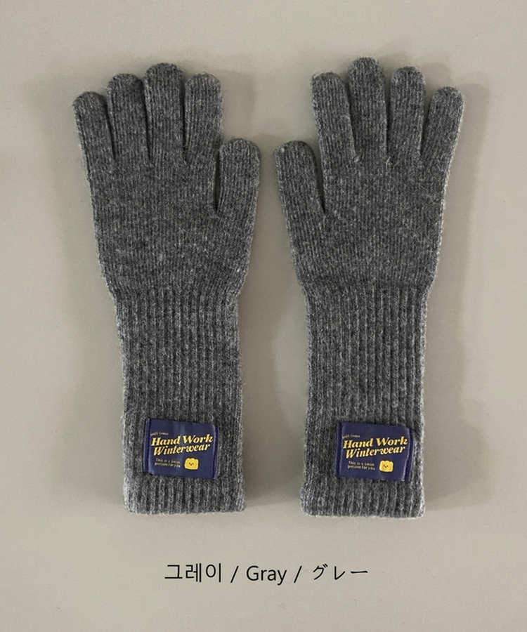 フィンガーホールニットロング手袋(5color)