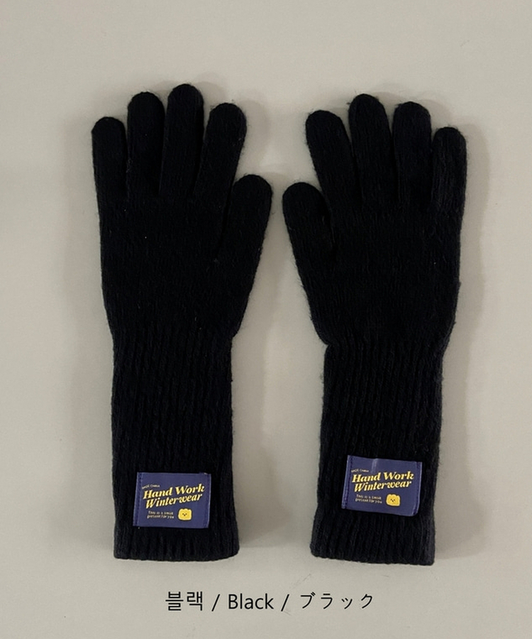 フィンガーホールニットロング手袋(5color)