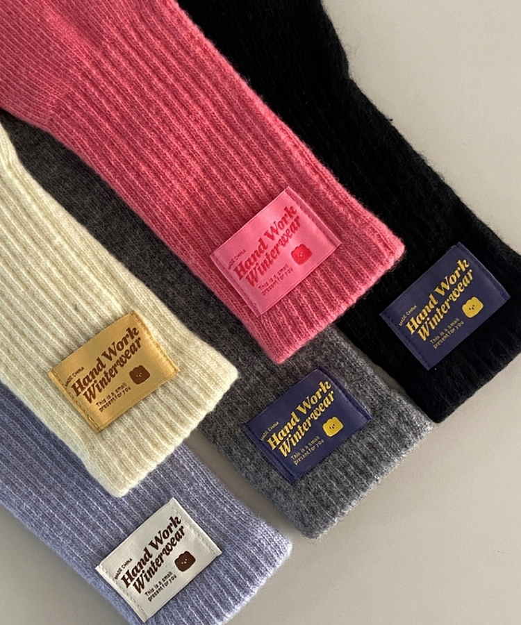 フィンガーホールニットロング手袋(5color)