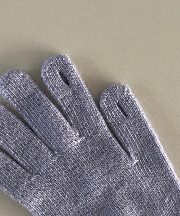フィンガーホールニットロング手袋(5color)