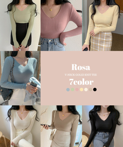 リブ 長袖 ニット 7カラー