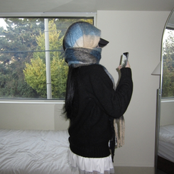 ソフトチェックマフラー(5color) BLUE BLACK