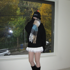 ソフトチェックマフラー(5color) BLUE BLACK