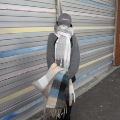 ソフトチェックマフラー(5color) LIGHT PINK