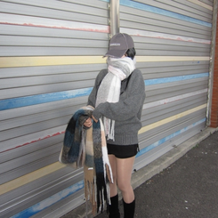 ソフトチェックマフラー(5color) LIGHT PINK