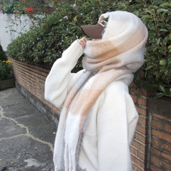 ソフトチェックマフラー(5color) BEIGE