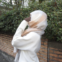 ソフトチェックマフラー(5color) BEIGE